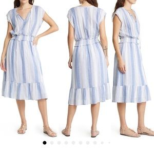 Rails Blue and White Striped Maxi Dress